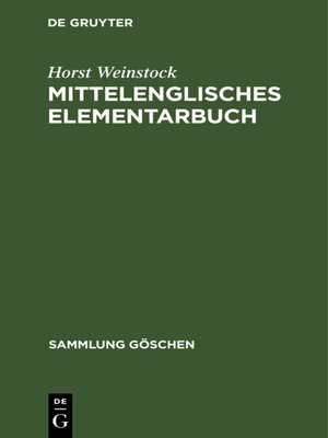 cover image of Mittelenglisches Elementarbuch